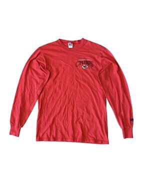 Russell Athletic Kansas City Chiefs Men's Red Long Sleeve Shirt Size Medium VTG